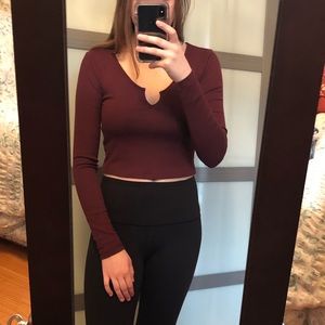 Burgundy cropped long sleeve